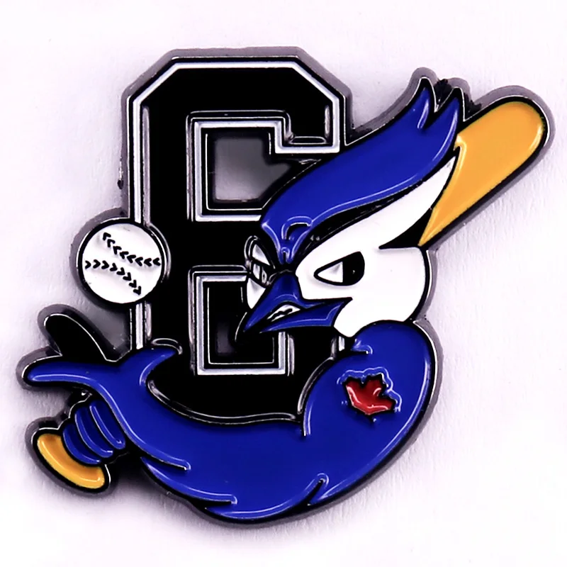 Cute Blue Bird Enamel Pin Funny Baseball Badge Cartoon Lapel Pin Jewelry Gift