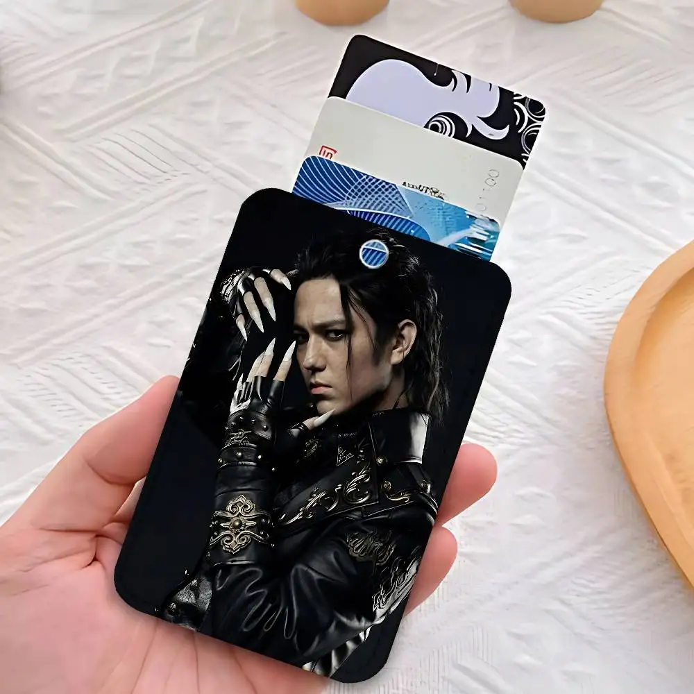 Singer D-Dimash K-Kudaibergens Key Tag Ring Leather Card Holder Key Ring Rectangle Access Card Holder image 4