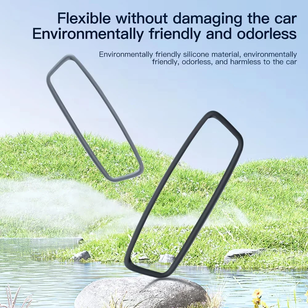 For Tesla Model Y Rear View Mirror Protector Frame Silicone Rearview Mirror Cover Sleeve Tesla Non-Slip Decoration Accessory image 3