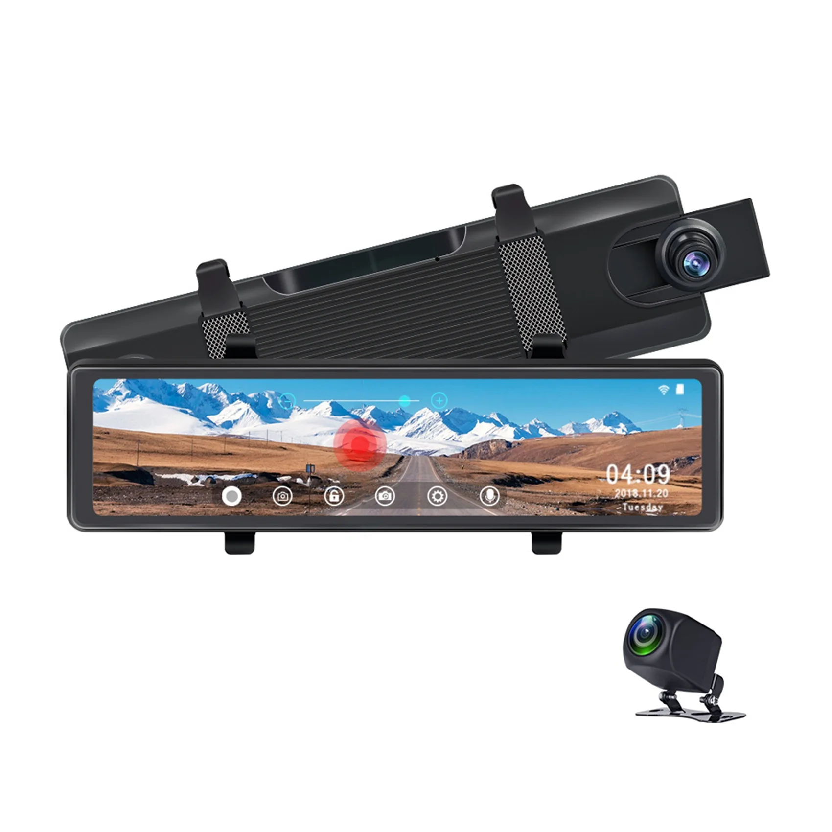 

4K DVR WiFI Rearview Mirror Dash Camera HD 1080P Car Stream Media Driving Recorder Night Vision Reversing Image Dash