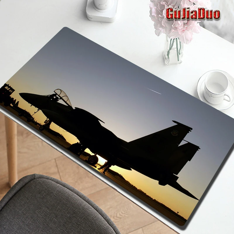 GuJiaDuo Mouse Pad game motif pesawat, karpet Aksesori Hoom seni antiselip tahan air Keyboard Notebook pola pesawat 800x300