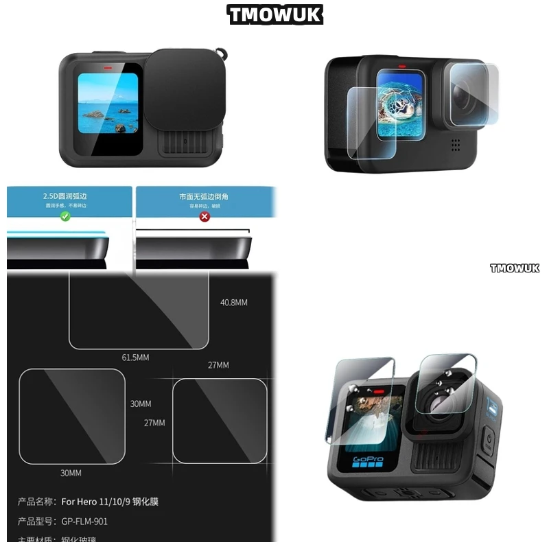 

For GoPro Hero 13 Privacy Anti Scratch Screen Protector - Tempered Glass 9H Full Cover Front & Back
