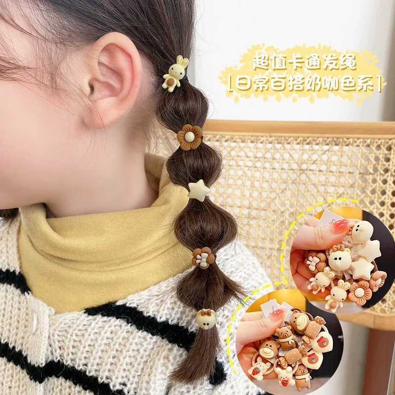 Kawaii Cartoon Baby Small Scrunchies Cute Children Girls Kids Elastic Hair Rubber Bands Accessories Tie Hair Ring Rope Headdress