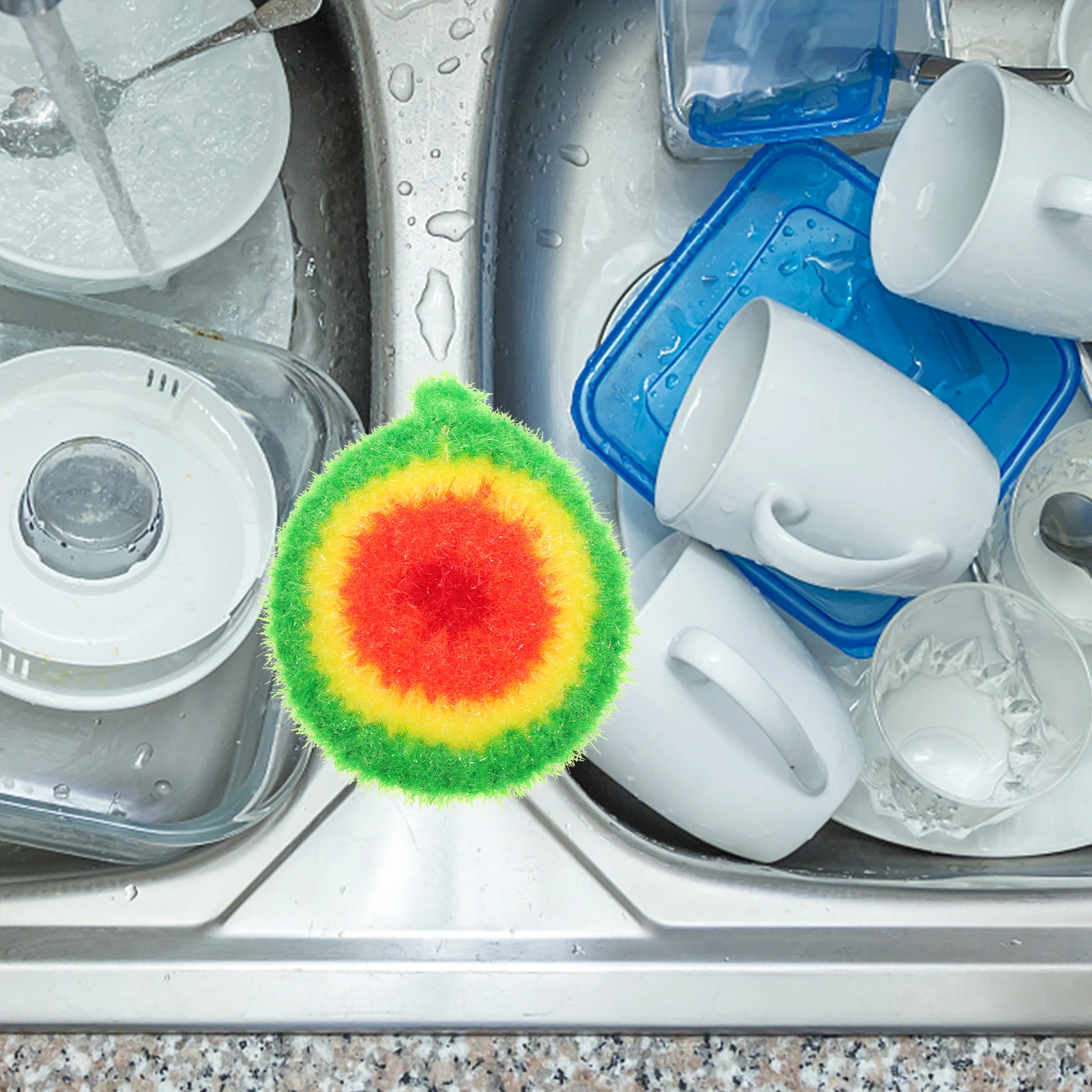 

3 Pcs Dish Towel Set Pot Scrubbers Non Scratch Reusable Washable Cleaning Kitchen Sponge Cloth Fast Dry No Odor Polyester