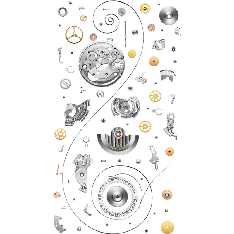Mewa Oryginalny ST2130 Ruch Dzień Kalendarz Data Automatyczny Mechaniczny Mechanizm Zegarek Akcesoria DIY Wysoka Dokładność Hurtownia