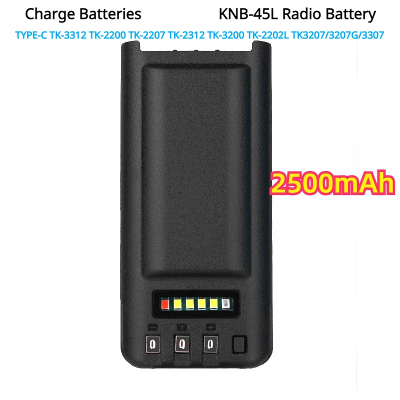 Charge Batteries KNB-45L Radio Battery 2500mAh TYPE-C TK-3312 TK-2207 TK-2312 TK-3200 TK-2202L TK3207/3207G/3307