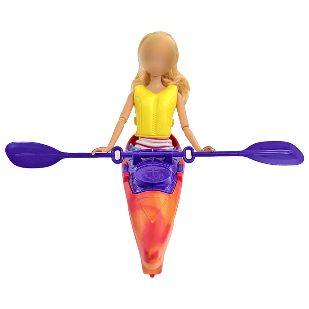 1 Set Fashion Camp Toy Funny Kayak + Paddle Pop Beach Sports Boat For 11.5 inches Doll AccessoriesDIY Girl Children Game