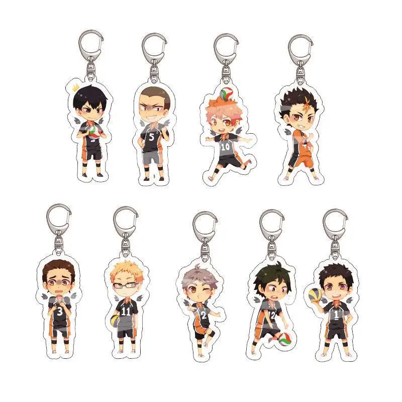 

Haikyuu!! Acrylic Keychain Yu Nishinoya Backpack Pendant Anime Peripherals Models Hinata Shoyo Dolls Children's Holiday Gift Toy