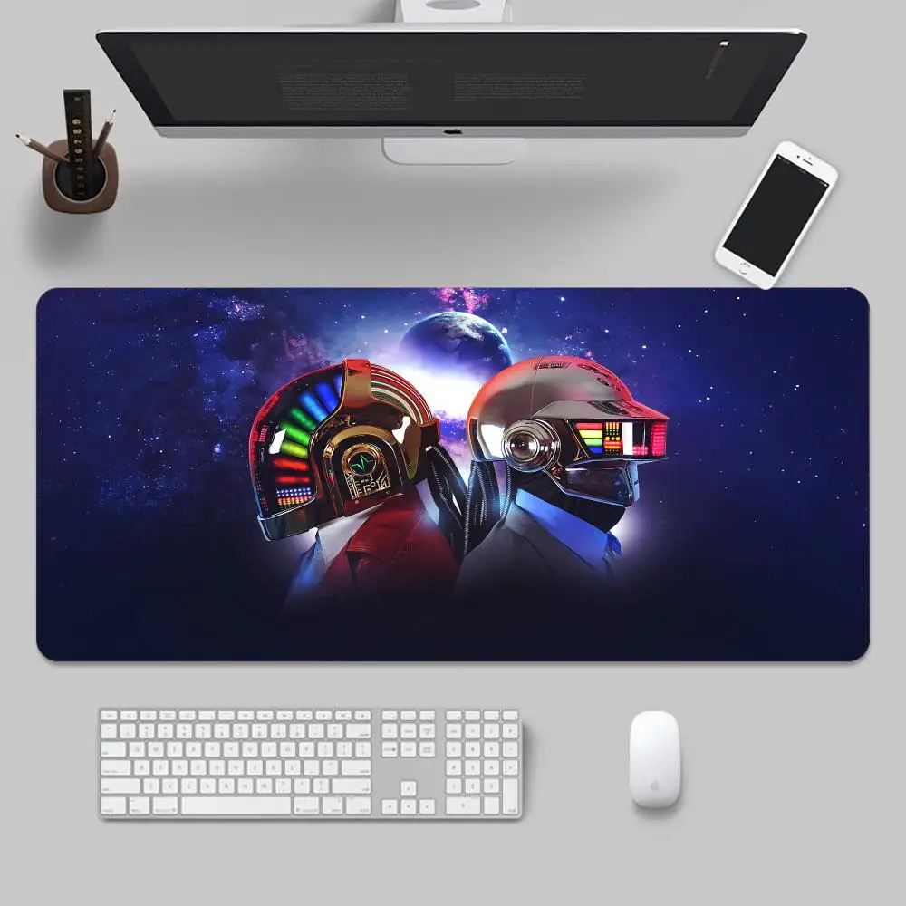 Hot Music D-Daft Punk Mouse Pad Tapetes de Mesa Teclado, Borracha Kawai, Tapete de Mesa Antiderrapante, XXL90x40cm