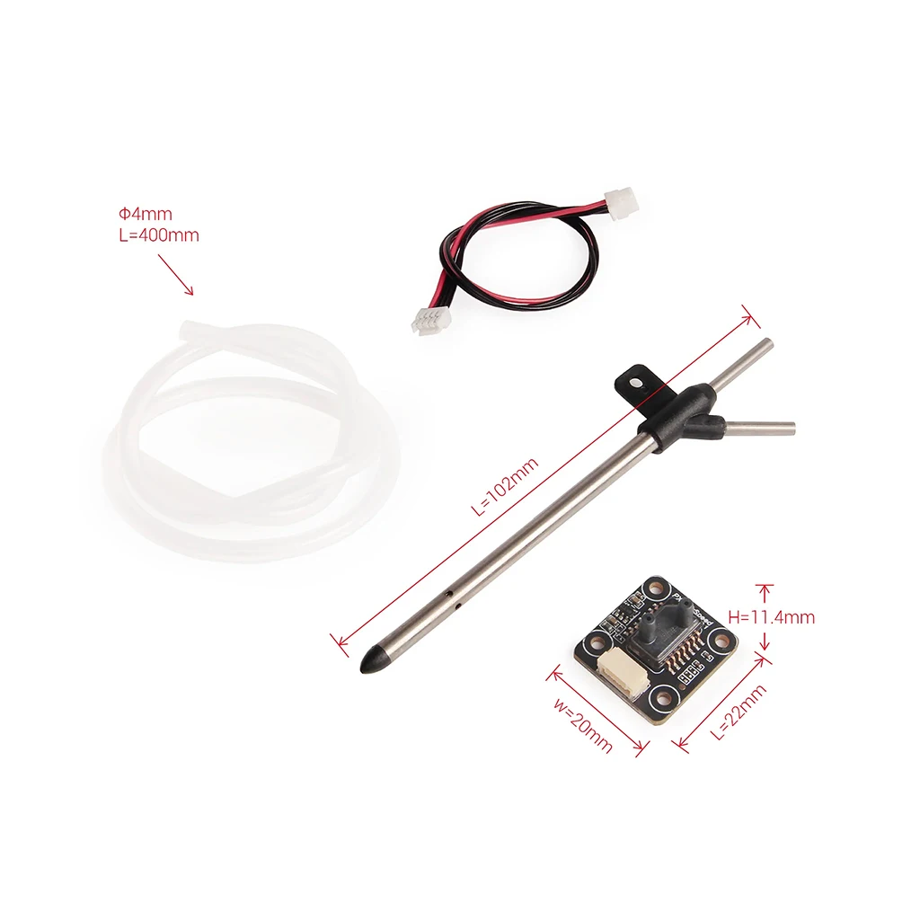 

Holybro Digital Airspeed Sensor MS5525DSO Board/ Sensor w/ PT40 Pitot Tube for Autopilot Flight Controller PX4