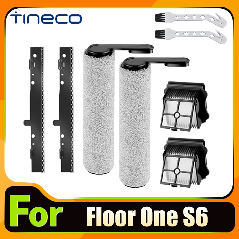 

Roller Brush and HEPA Filter For Tineco Floor One S6 Accessories Wet Dry Vacuum Cleaner Wiper Strip Replacement Spare Parts