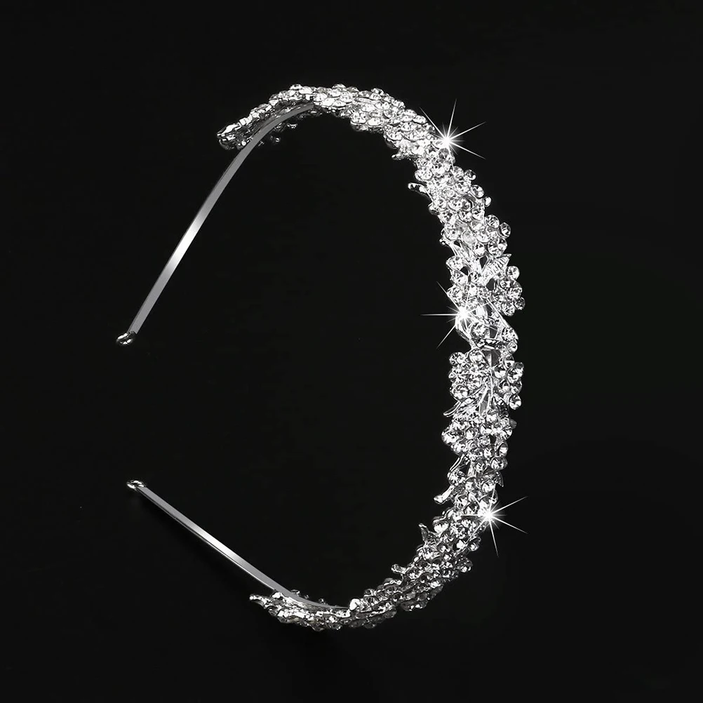 

Alloy Flower Crown Wedding Tiara for Women Bridal Hair Bride Party Bridal Crown Prom Banquet Crystal Pearl Jewelry