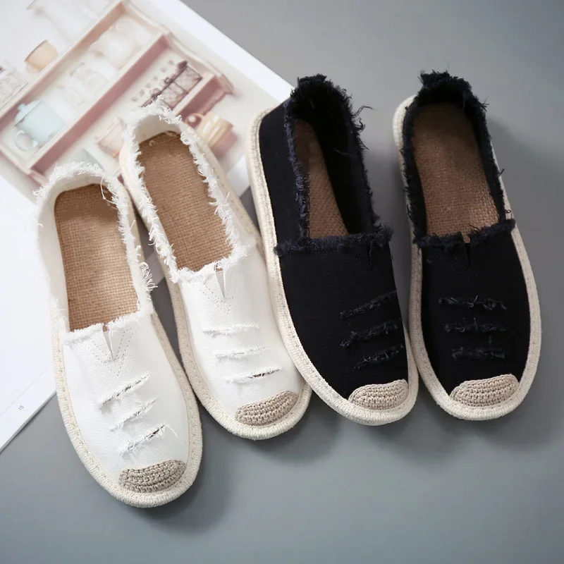 Comemore 2024 Ladies Flats Casual Comfort Slip on Lazy Shoes Female Fashion Woman Flat Canvas Shoe Summer Loafers Espadrilles