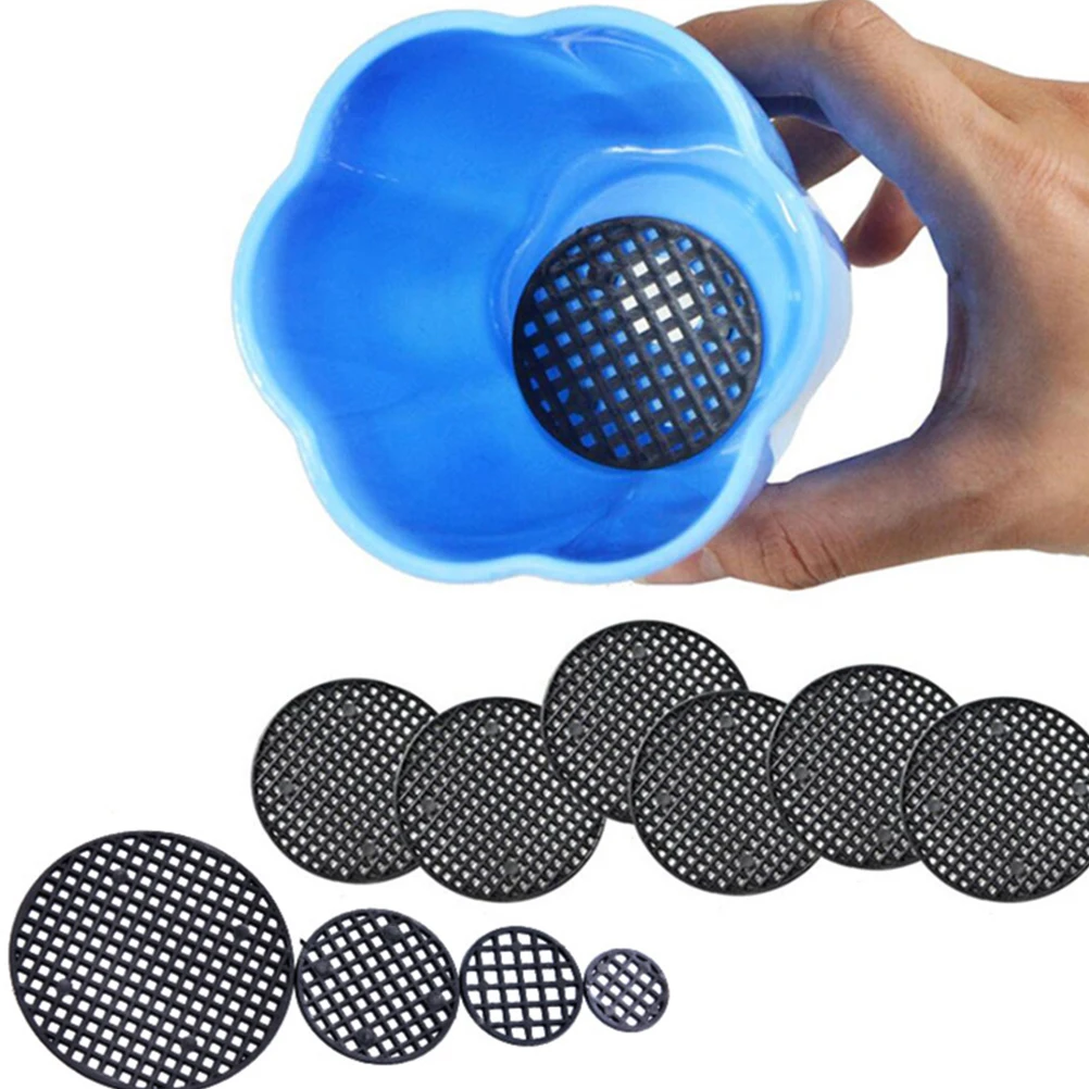 

100pcs Leakproof Screen for Flower Pot Drainage Gaskets Bonsai Plastic Pads Planter Hole Mesh Mat Garden Accessories