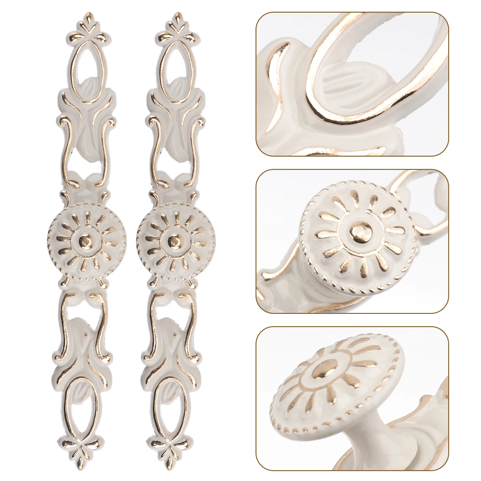 

2pcs European Style Cabinet Handles Cupboard Door Knobs Aluminum Alloy Durable Household Drawer Pulls Anti-Corrosion Non-Slip