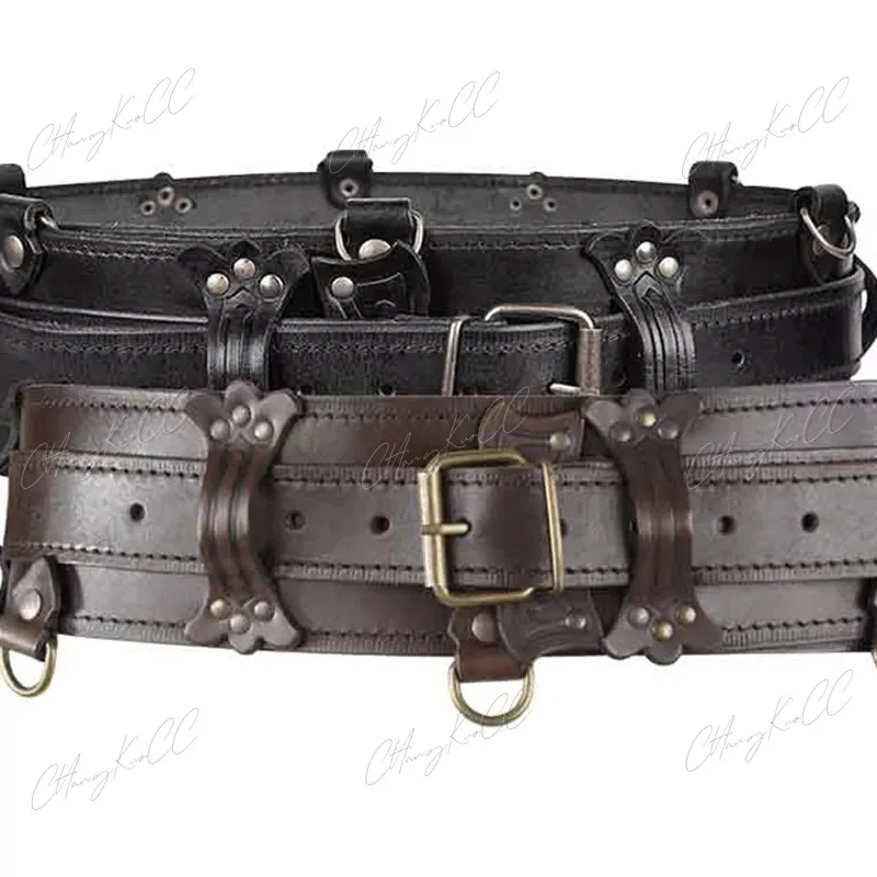 Ceinture de oral alier Viking Médiéval en Cuir PU pour Homme et Femme, Costume Renaissance Kokor, Armure LARP, Accessoire de Reconstitution du Moyen Âge, 7,5