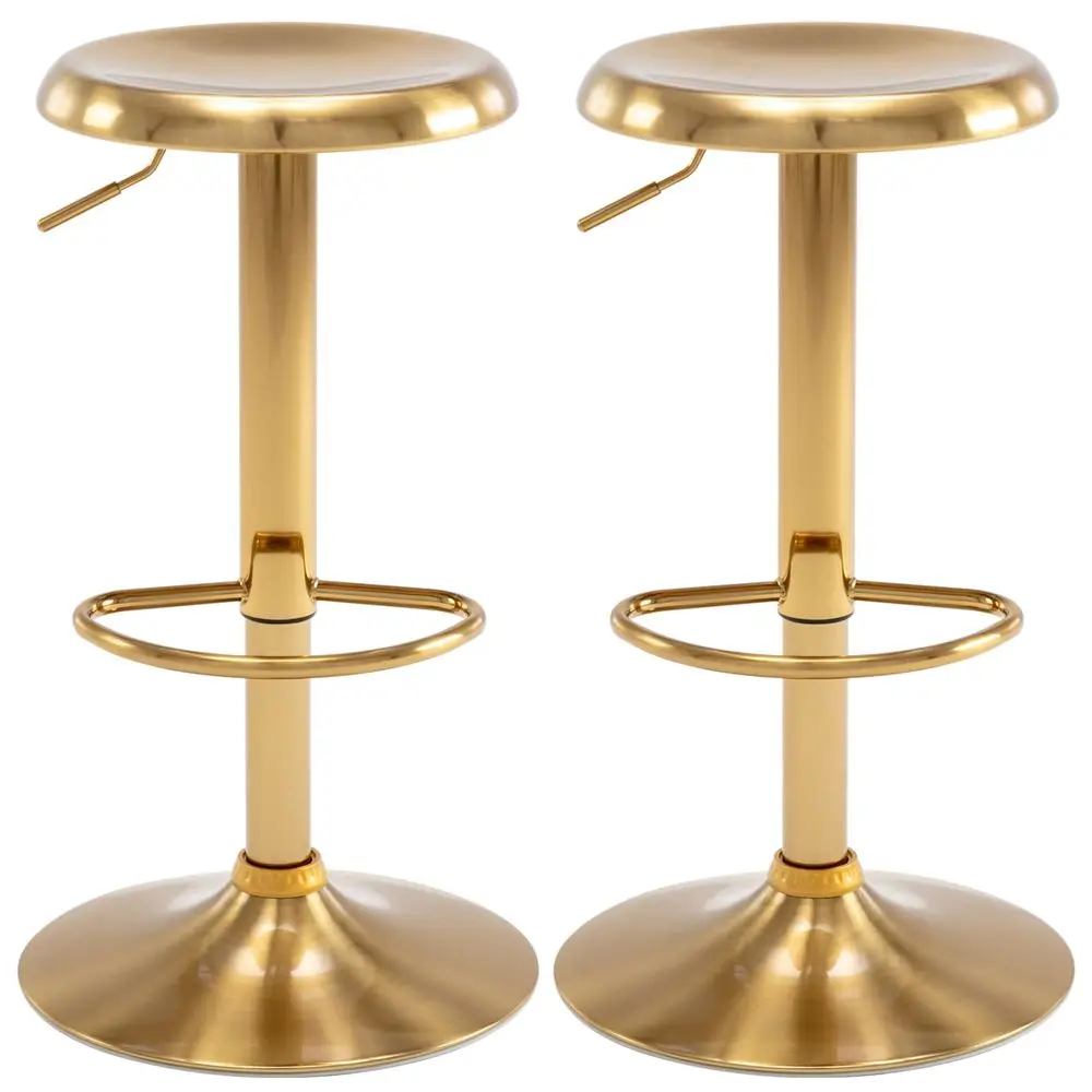 

Adjustable Bar Stools Set of 2, Swivel Round Metal Airlift Barstools, Backless Counter Height Bar Chairs for Kitchen Dining Roo