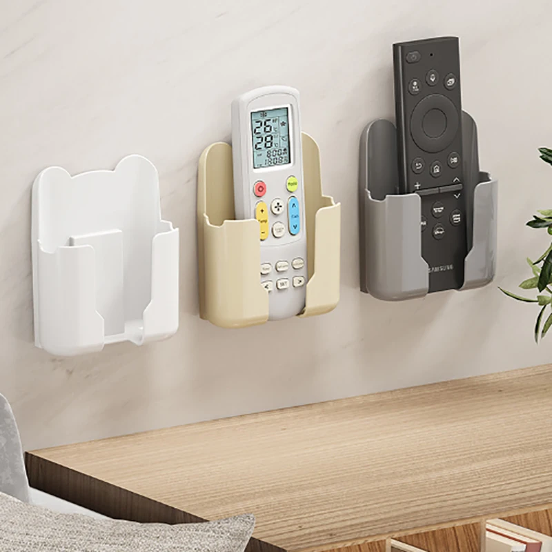 Mobile Phone Wall Holder Universal Cellphone Charger Storage Box Organizer TV Remote Control Hanging Stand Bracket Charging Dock