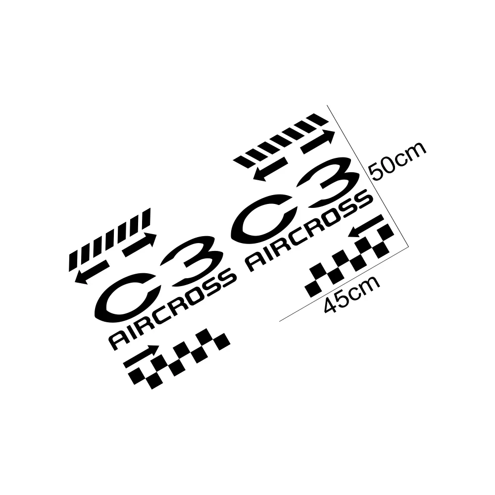 For Citroen C3 Aircross Car Side Stickers Racing Sport Lattice Graphics Vinyl Film Decals Decoration Auto SUV Tuning Accessories