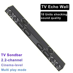 10 Sound Units TV Sound Bar With Duel Subwoofer AUX HDMI Connection Family Cinema Level Stereo HIFI Bluetooth Echo Wall Speaker