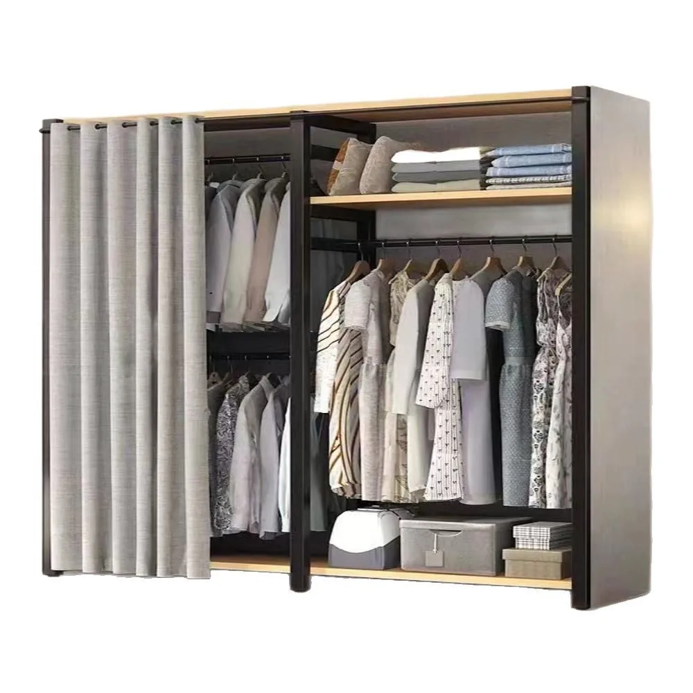 مجموعة رف معطف تخزين غرفة النوم المنزلية البسيطة من الأرض إلى السقف