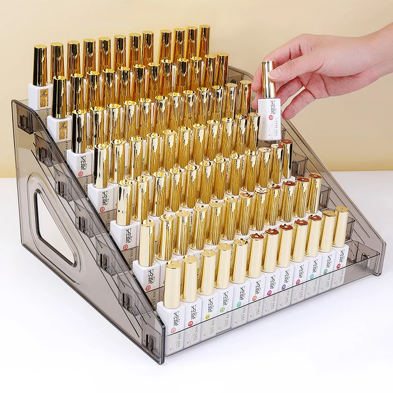 Clear Acrylic Nail Polish Display Stand Multi-layer Plastic Storage Rack UV Gel Shelf Quick Install Cosmetic Manicure Storage