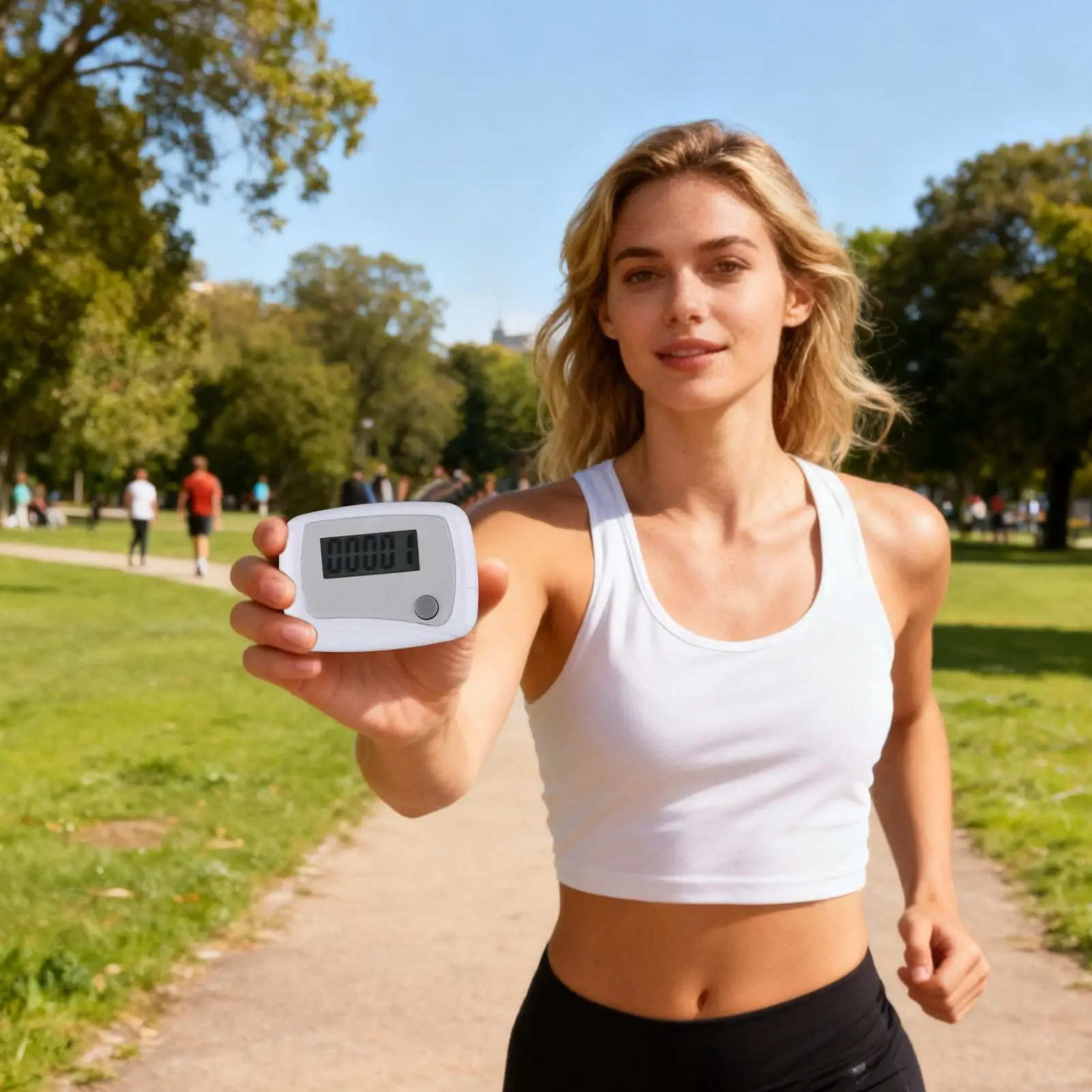 

Fitness Trackers LCD Digital Monitor Small Sports Walking Miles Pedometer For Daily Travel Running Jogging Walking Hiking Park