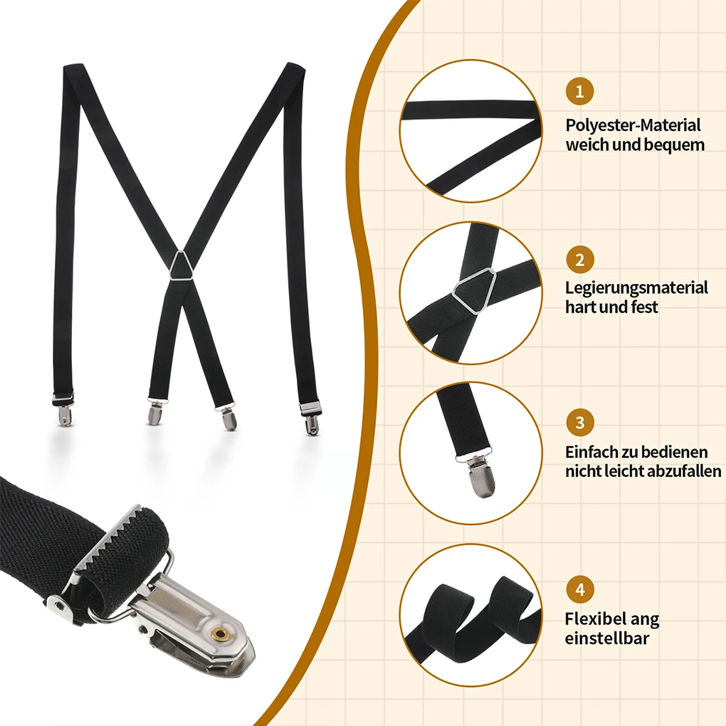 سوسبندر سروال حزام مع 4 القابضون الأعمال حفلة قابل للتعديل كروس بنطلون حزام ذا حمالات كليب ل ارتفاع 160-195 سنتيمتر