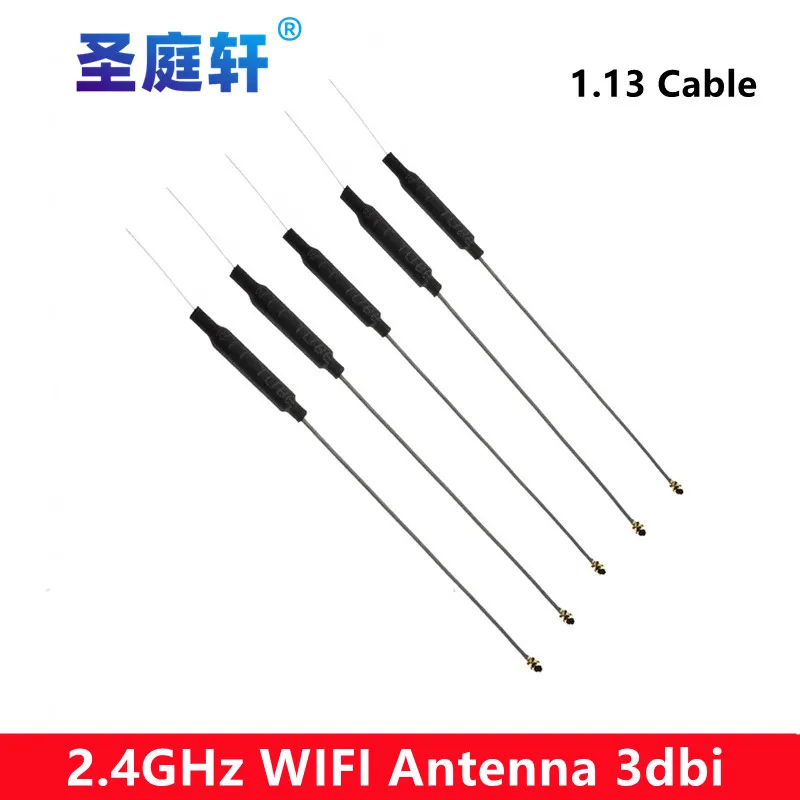 5 sztuk/partia 2.4GHz antena WIFI 3dbi UF.L IPX/złącze mosiężna antena wewnętrzna 15cm długość 1.13 kabel HLK-RM04 ESP-07