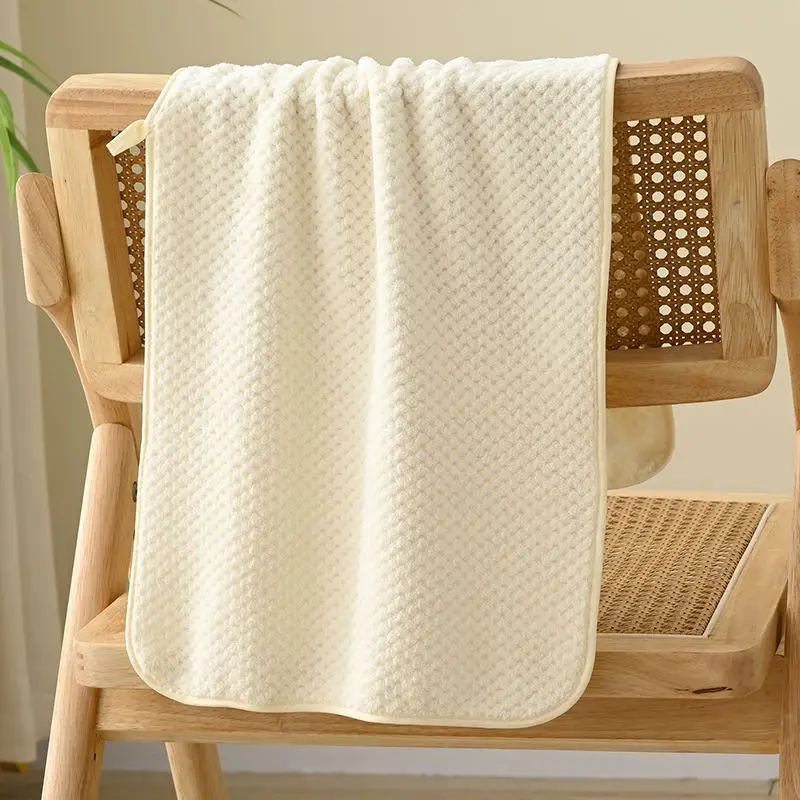 Soft Cream White Waffle Textured Microfiber Quick Dry Face Towel Absorbent Durable For Bathroom Gym Travel Daily Use Adults Kids