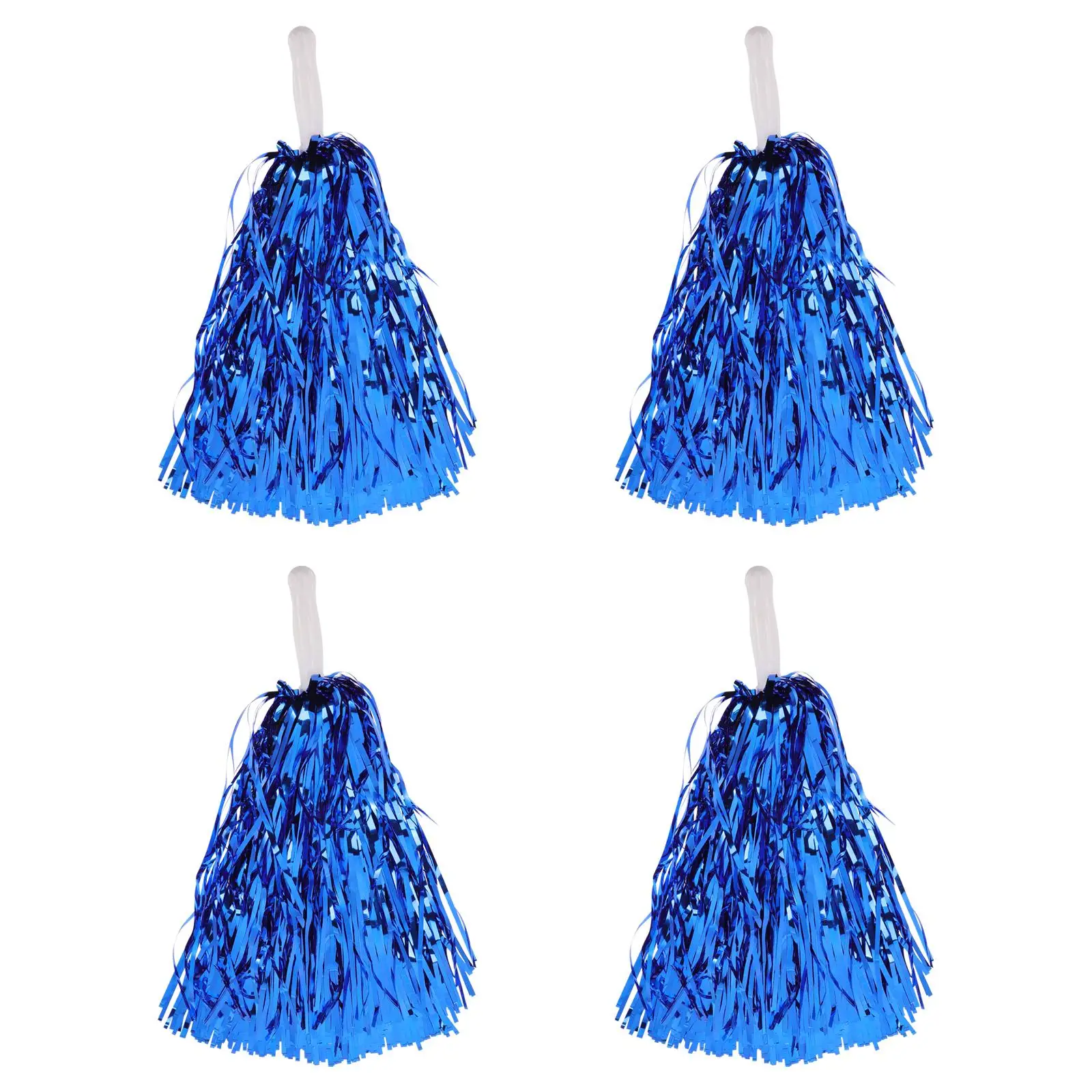 4 Pcs Hand Flower Dancing Props Pom Poms Cheer Cheerleading Blue Flowers Equipment Cheerleader for Kids Aluminum Foil Wire