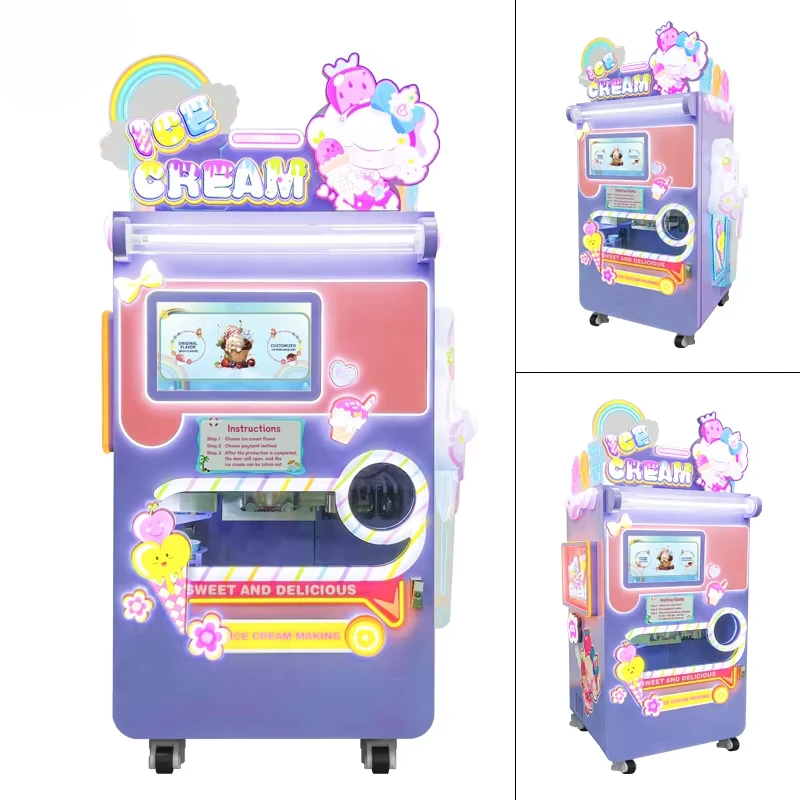 Best Selling Soft Ice Cream Vending Machine Commercial  Snow Ice Cream Machine