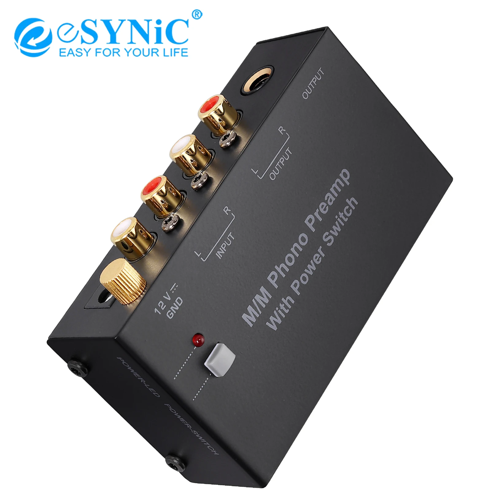 

ESYNiC MM Предварительный усилитель звука стерео низкий уровень шума проигрыватель с RCA In Out 1/4 ''TRS выход для динамиков компьютеров