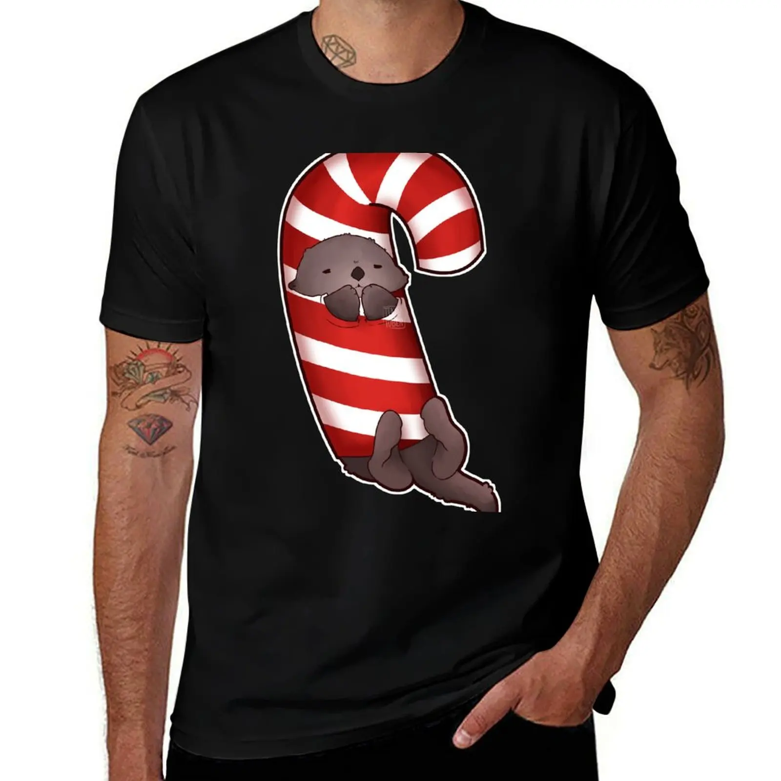 

Candy Cane Otter T-Shirt Ultra Soft Breathable Tee Top