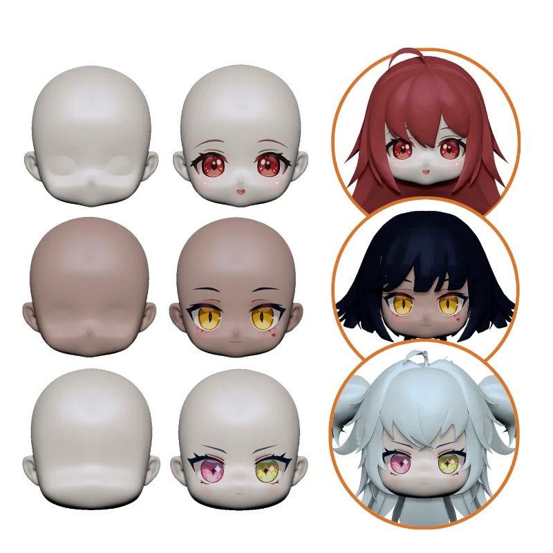 A Variety of Q Version Doll Face Silicone Mold Ultra-light Clay DIY Animation Cartoon Character Face Production Mold