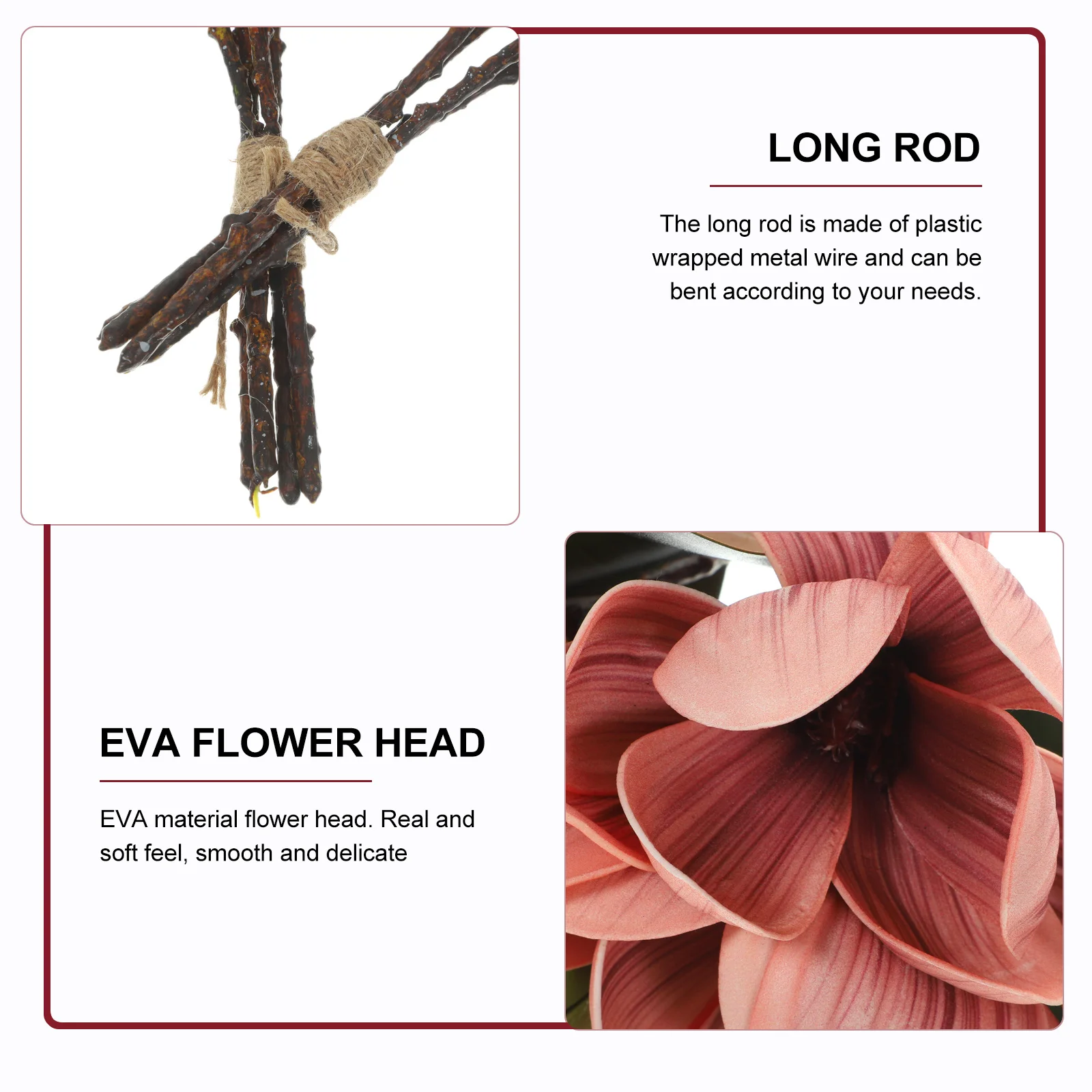 

2Pcs Lifelike Magnolia Stems Artificial Flower Bouquet for Hotel Window Garden Yard Balcony Decor Simulation Floral Picks Party