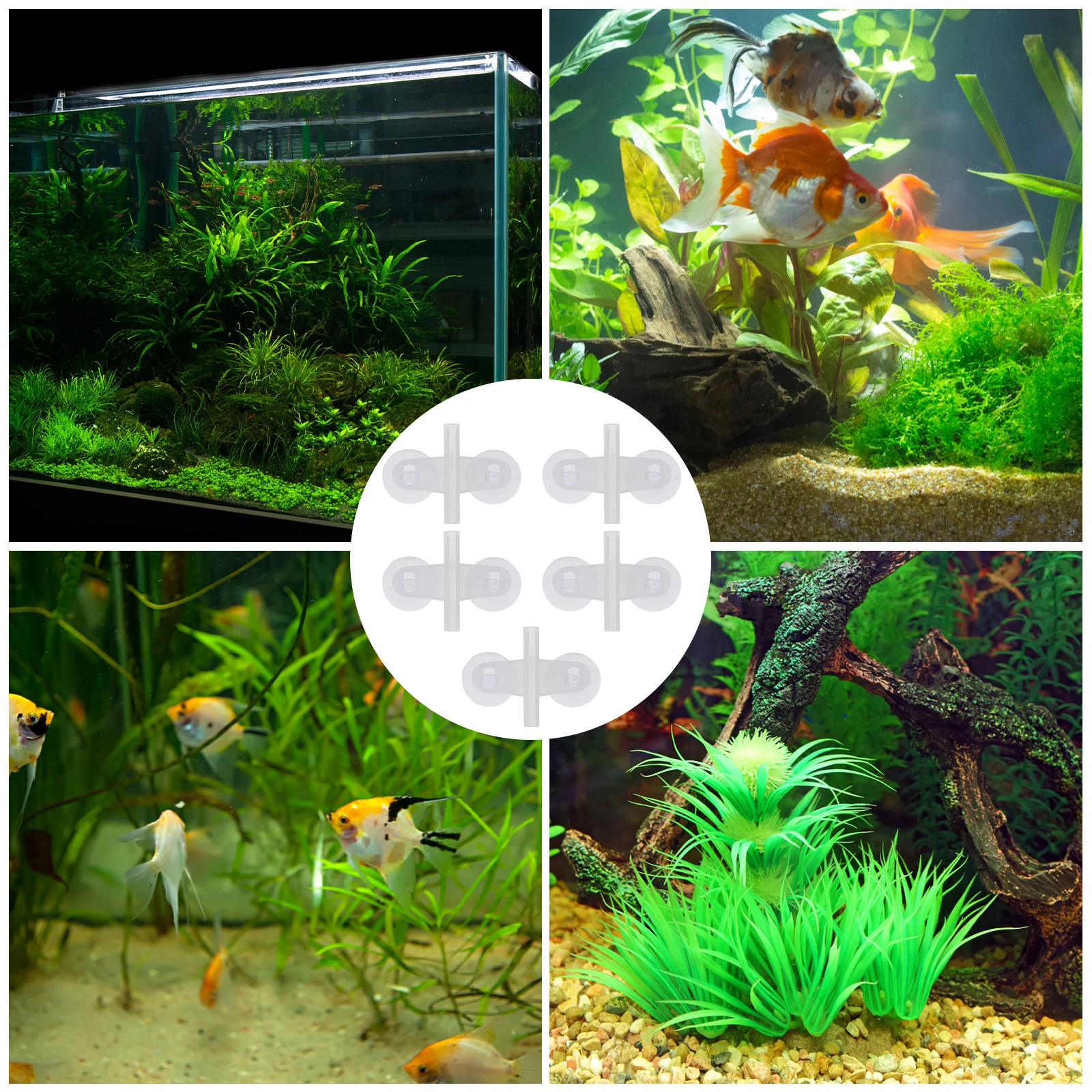 

5pcs Aquarium Grid Divider Plastic Clamps Fish Separator Clips Fixing Sucker Abs Material Durable Fish Tank Isolation Clips For