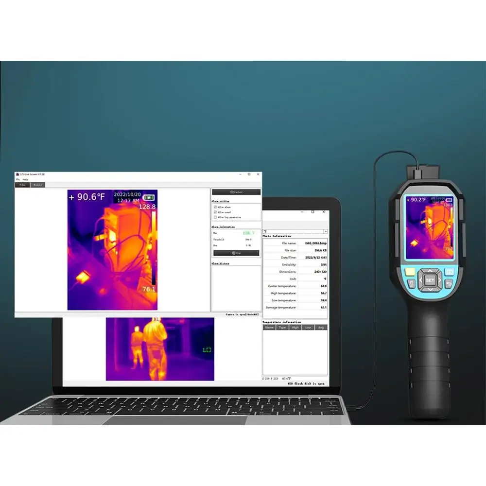 Handheld Thermal Imaging Camera with 256x192 IR Resolution Pro/Home Use Infrared 7 Color Palettes 16GB Memory Card Lightweight