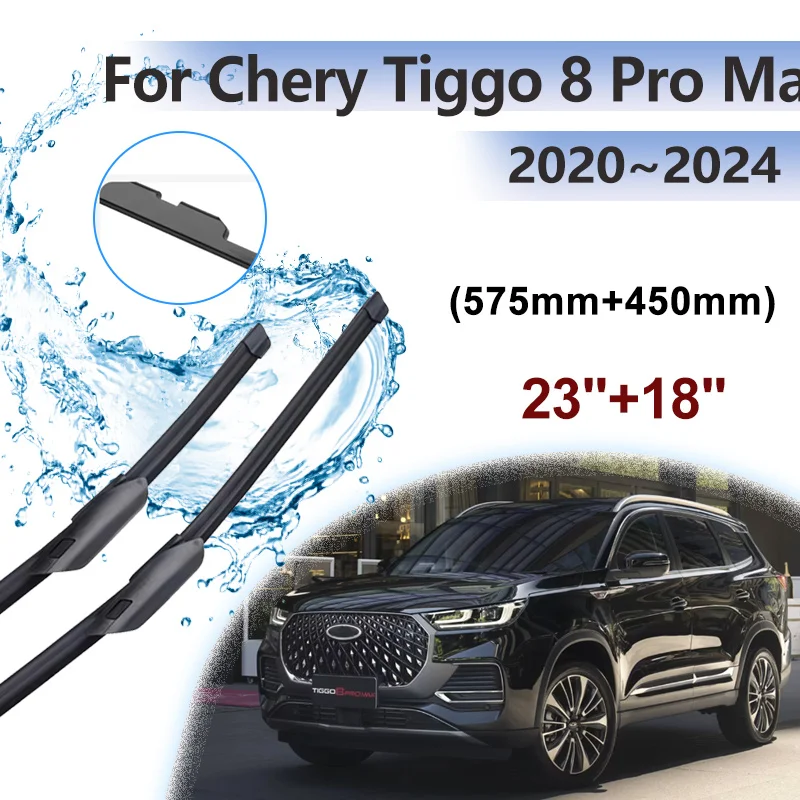 

23"+18" For Chery Tiggo 8 Pro Max Chirey Fownix Tiggo 8 2020~2024 Window Car Front Wiper Blades Rubber Brushe Auto Accessories