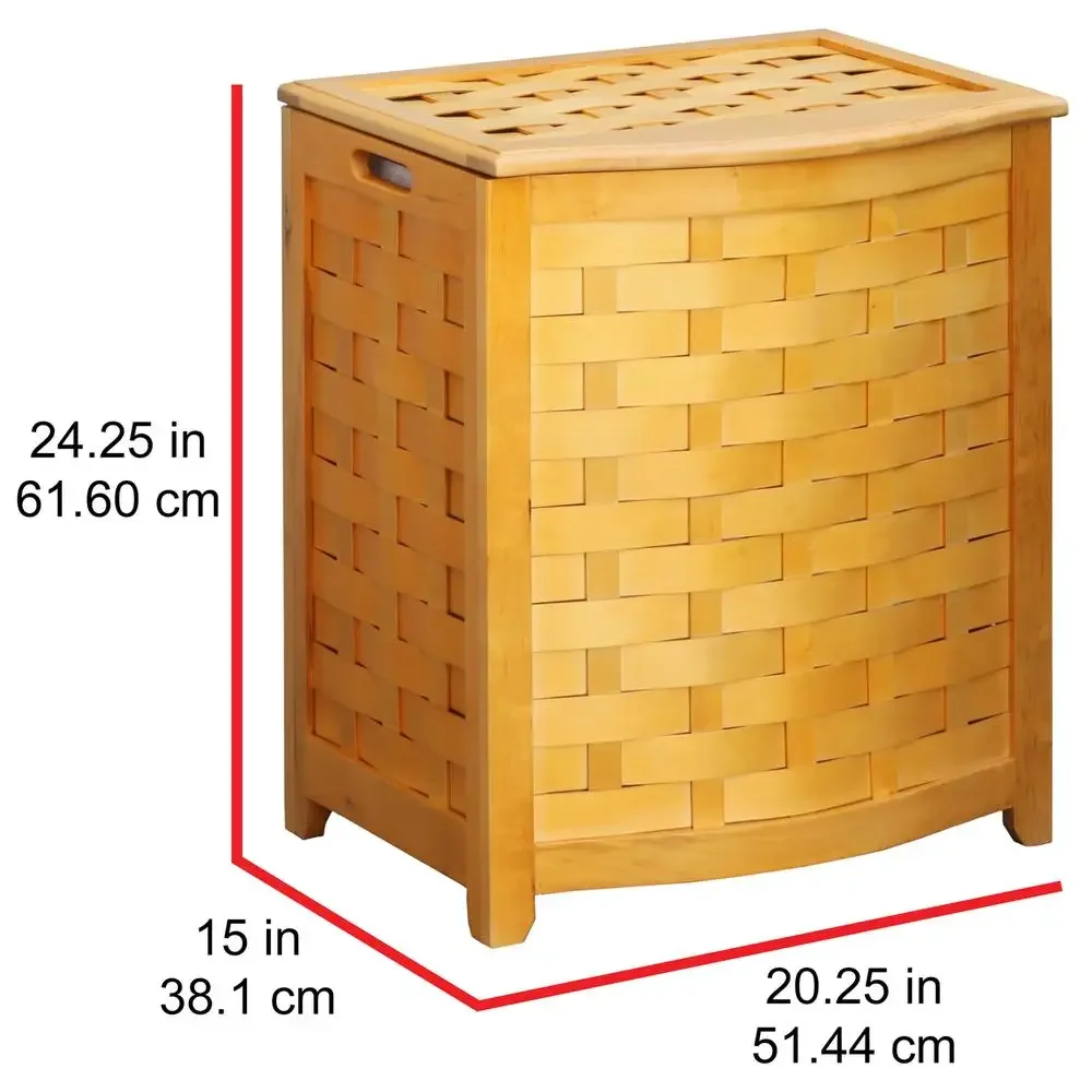 

Wooden Laundry Hamper Bowed-Front Design Adult Brown Kit