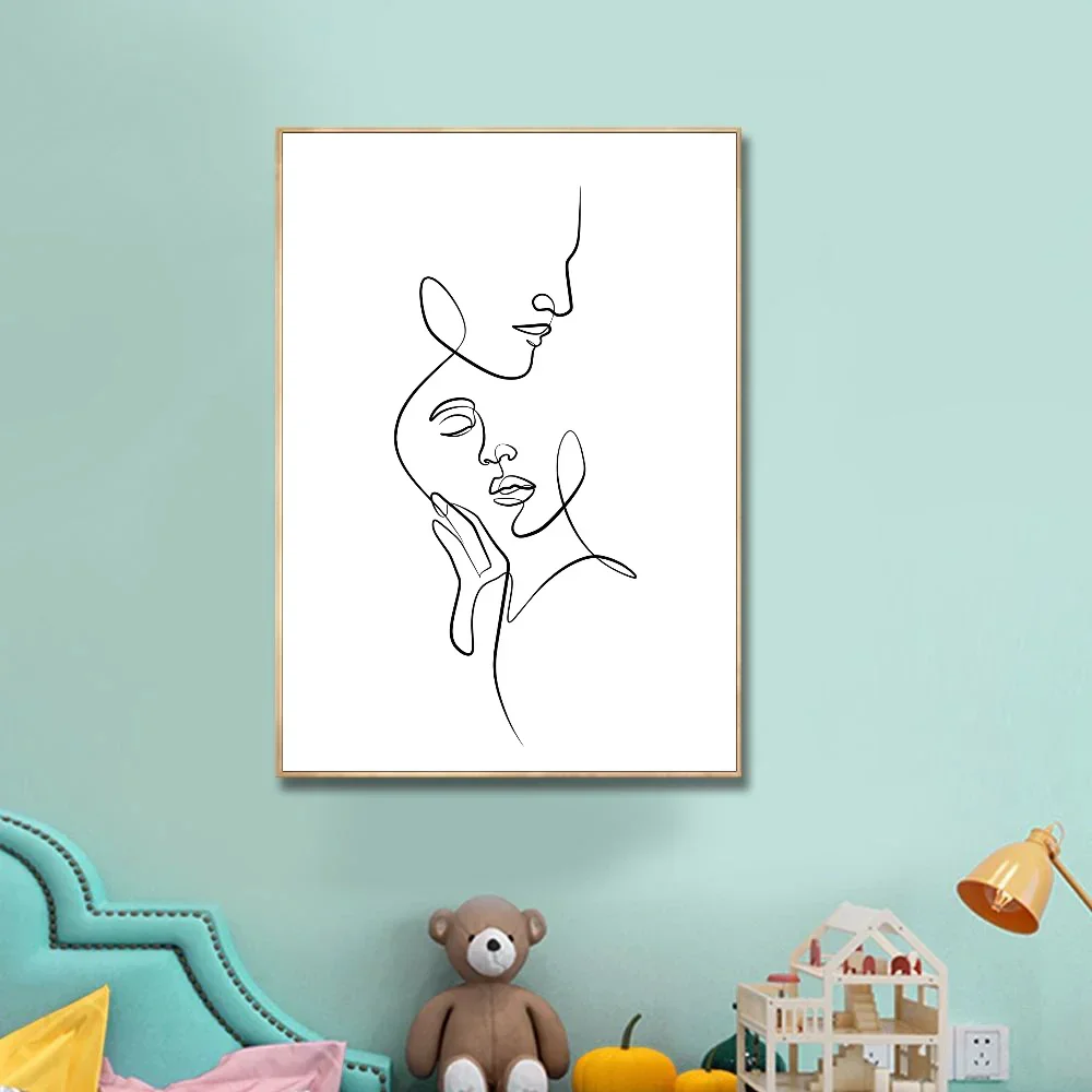 1PC Minimalist Lines Depicting Daily Life Poster Poster Stickers Art Wall Murals Decor Game Room Decor Gifts Kawaii HD Painting