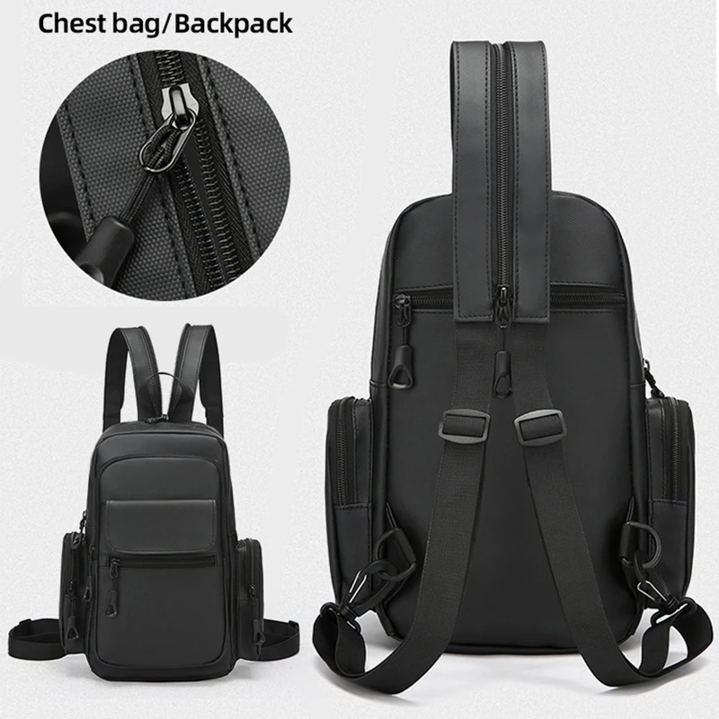 Lightweight Chest Bag Multifunctional Multi Pocket Backpack Men Cross Bags Casual Large Capacity Backpacks Simple Daypacks