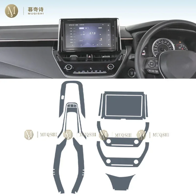 MUQSHI Car Interior center console Anti-scratch TPU transparent protective film Shift position Piano For Toyota Corolla 22-2024