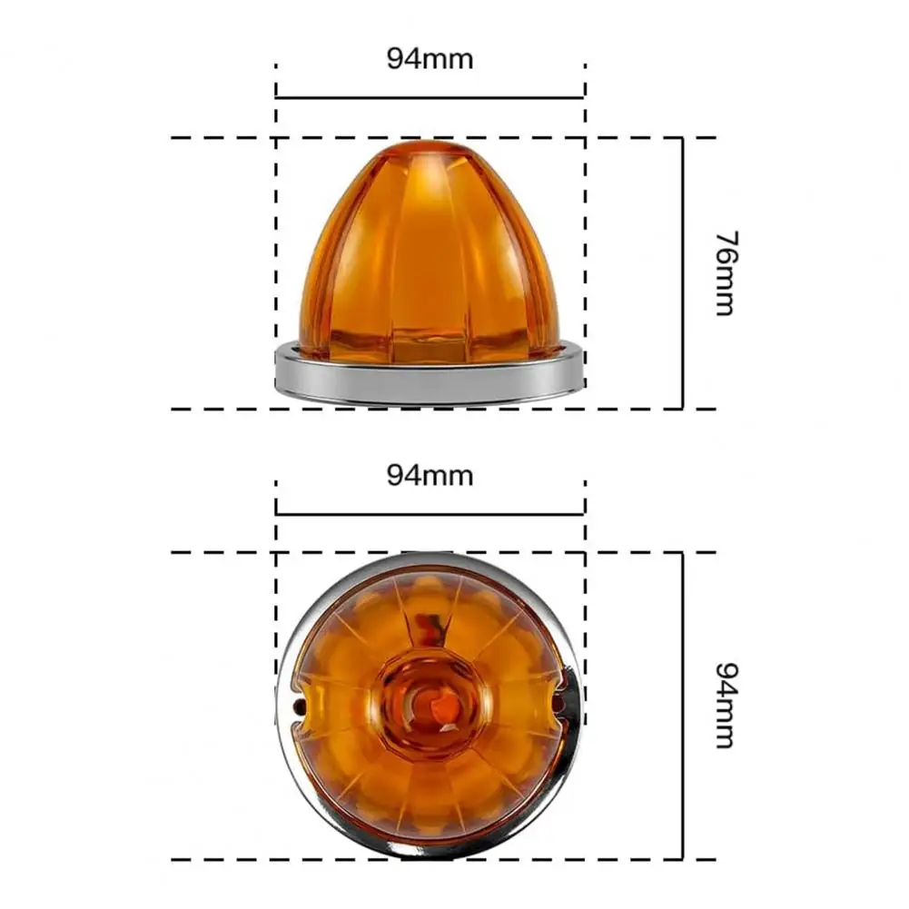 1/2 قطعة 9.4 سنتيمتر LED البطيخ عجلة مصابيح 12-24 فولت تحت توهج أضواء جانبية تعزيز الرؤية السلامة شبه شاحنة مقطورة ماركر ضوء