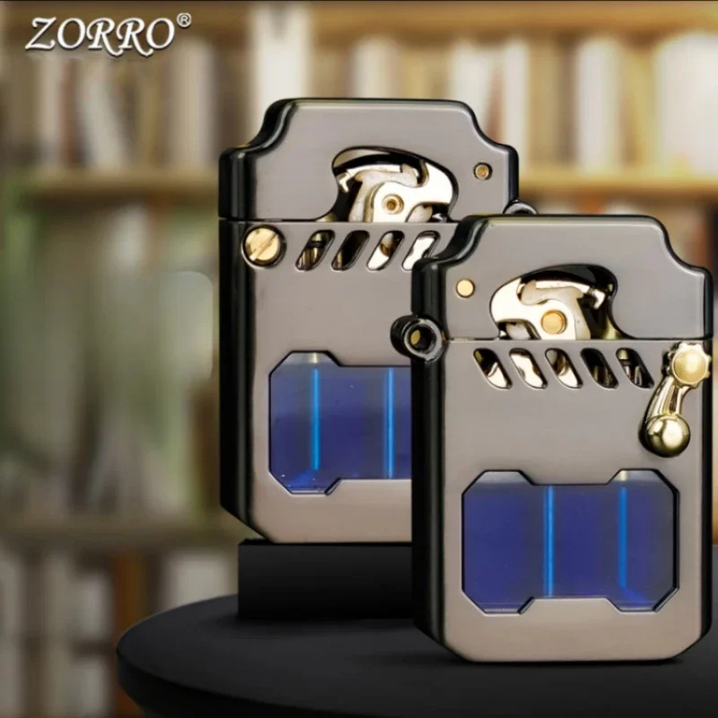 Zorro mecha transparent compartment semi-automatic kerosene lighter classic rocker arm Torrance windproof Z786