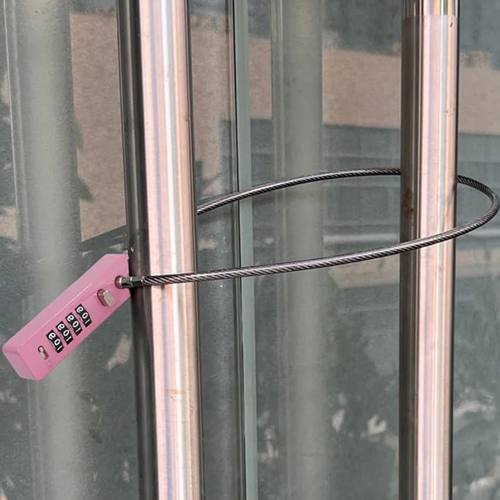 

Steel Wire Combination Lock 4- Long Soft Cable Splashproof for Electric Bike Cabinet Door Anti-Theft Bike Lock