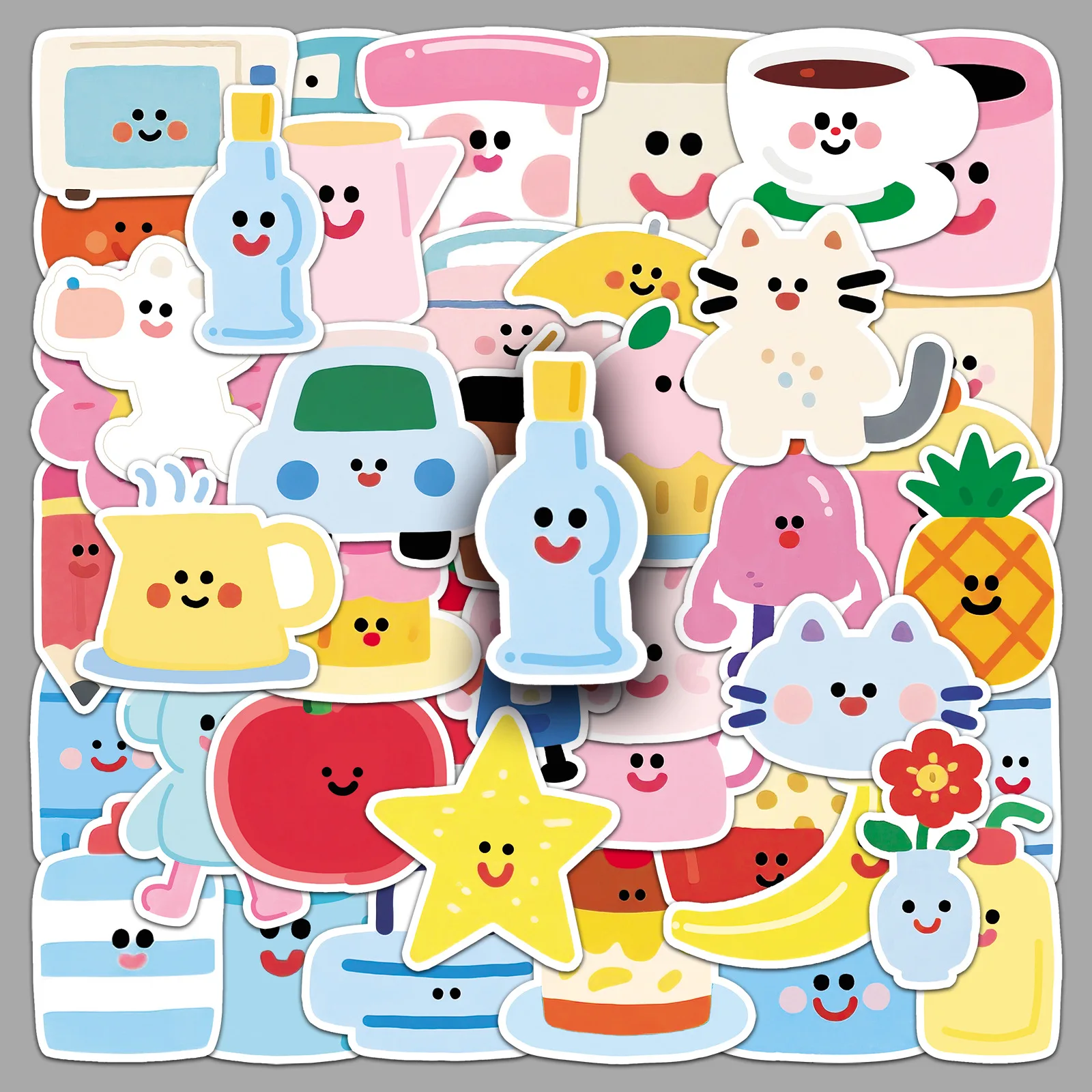 50PCS Dopamine Jeugd Leuke Graffiti Sticker Gekleurde Schetsen Cartoon Decal Laptop Telefoon Gitaar Skateboard Waterdichte Sticker