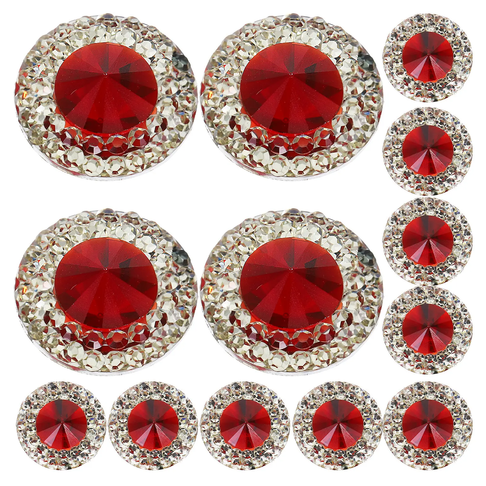 

40Pcs Red Rhinestones for Bedazzling Sparkling Resin Craft Kit DIY Jewelry Clothing Nail Art Decor Embellishments Small Round