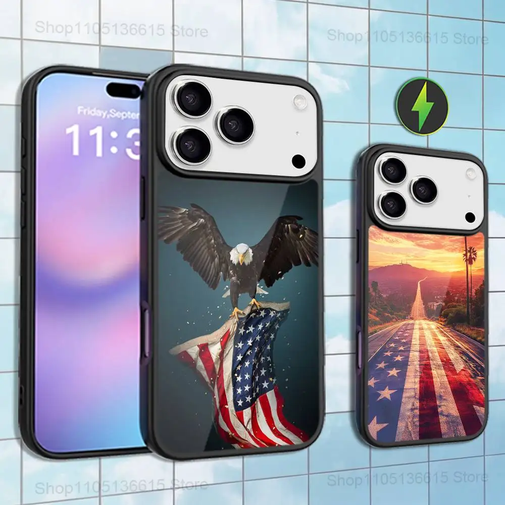 

Cool Art Americans Flag Phone Case For iPhone 16,15,17,14,13,12,11,Pro,Max,Plus,Mini,Magsafe,Magnetic Wireless Charging Case