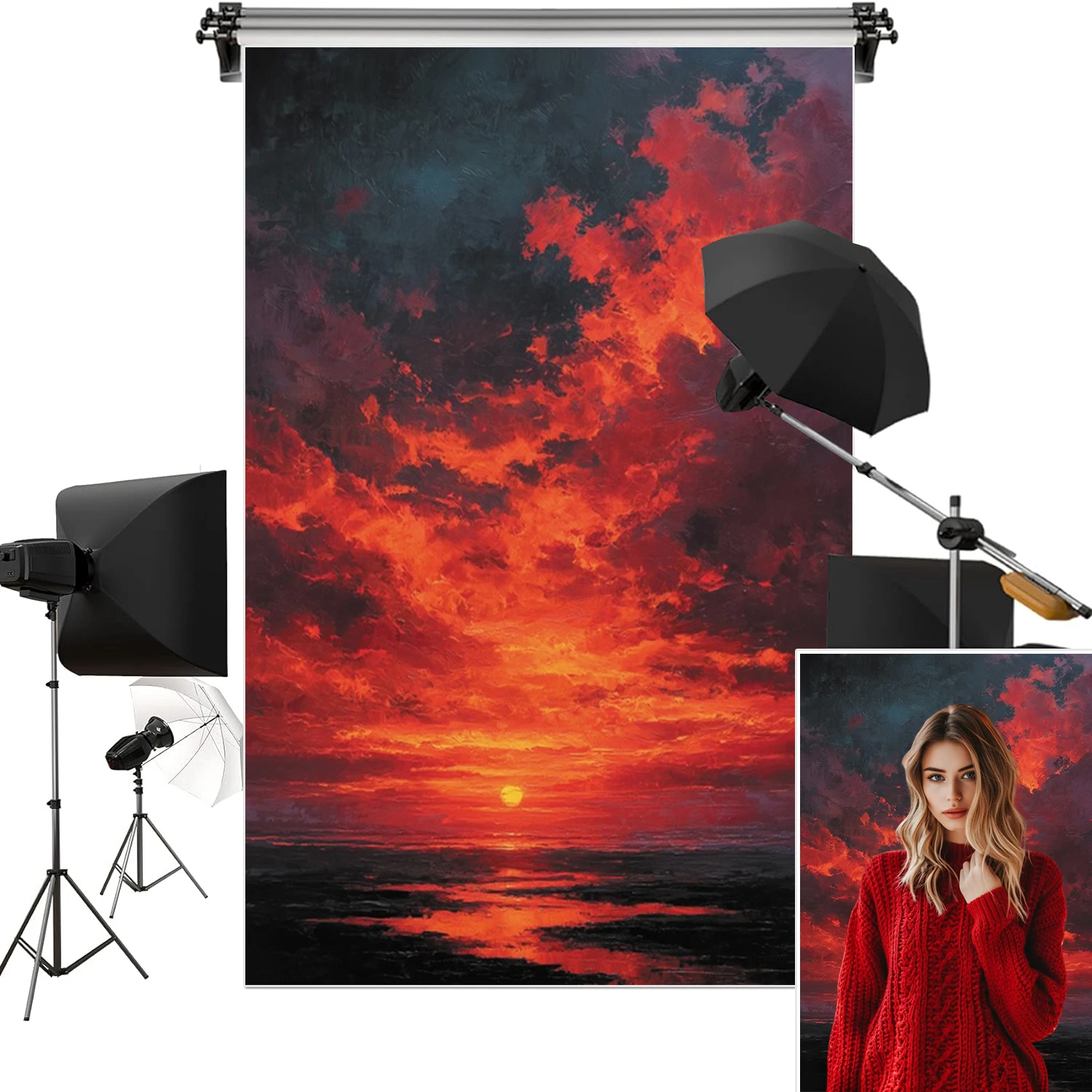 الرجعية الأحمر التدرج التصوير خلفية أورورا توهج المناظر الطبيعية الفتيات الفن صورة حفل زفاف عيد ميلاد خلفية الصورة